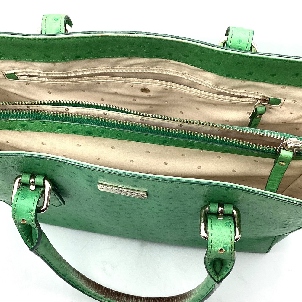 Kate Spade Purse Satchel Green Leather - Picture 3 of 5
